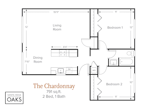 2 bed 1 bathroom at Santa Rosa Oaks, Santa Rosa