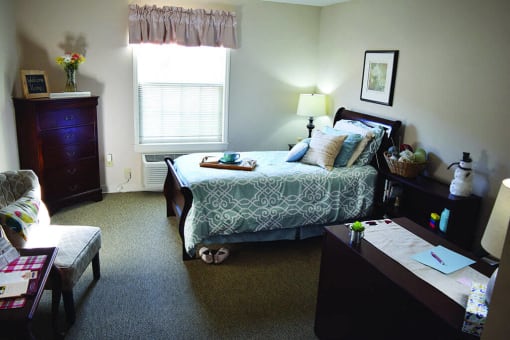 Beautiful Bedroom at Spring Arbor of Kinston in Kinston, NC