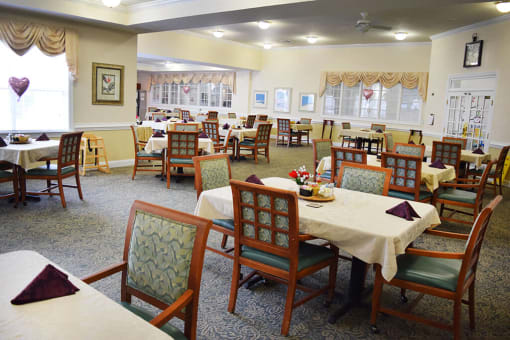 Elegant Dining Room at Spring Arbor of Outer Banks, Kill Devil Hills, NC, 27948