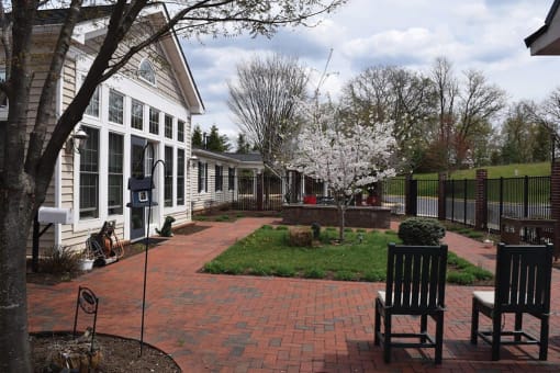 Beautiful Cottage Courtyard at Spring Arbor Senior Living, Spring Arbor of Winchester, Virginia, 22603-3969