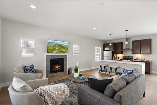 Living room at the Quarry Apartments in DeWitt Michigan