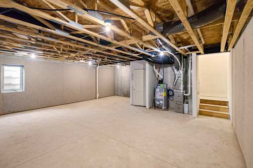 Full basement at Quarry Village Townhomes in DeWitt Michigan
