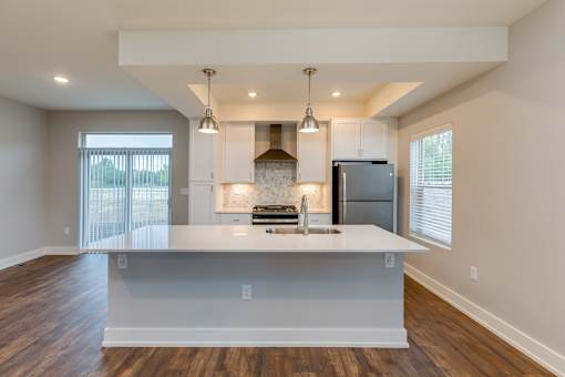 Kitchen at the Quarry Apartments in DeWitt Michigan