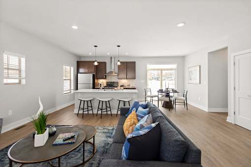 Living room at the Quarry Apartments in DeWitt Michigan