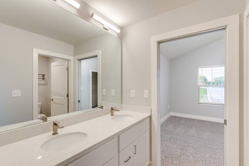 Bathroom at the Quarry Apartments in DeWitt Michigan