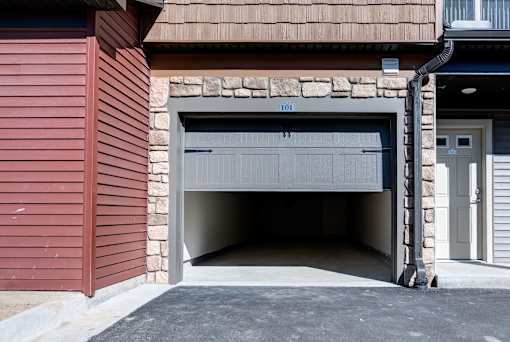 Garage parking at the Quarry Apartments in DeWitt Michigan