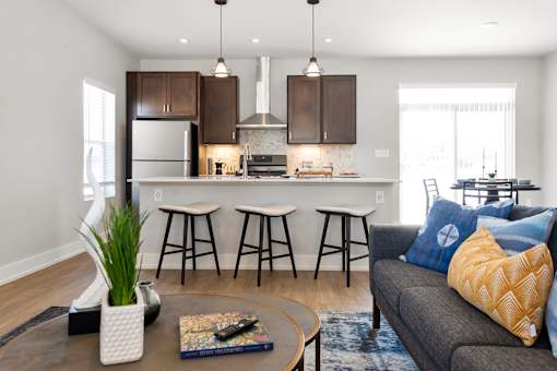 Kitchen at the Quarry Apartments in DeWitt Michigan