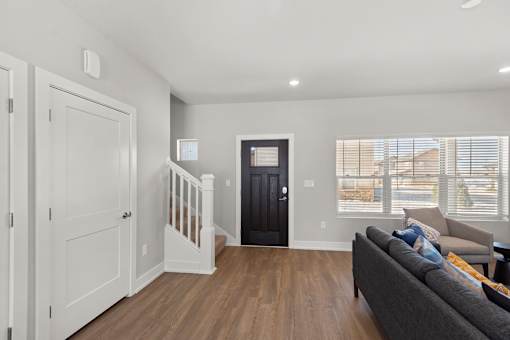 Living room at the Quarry Apartments in DeWitt Michigan