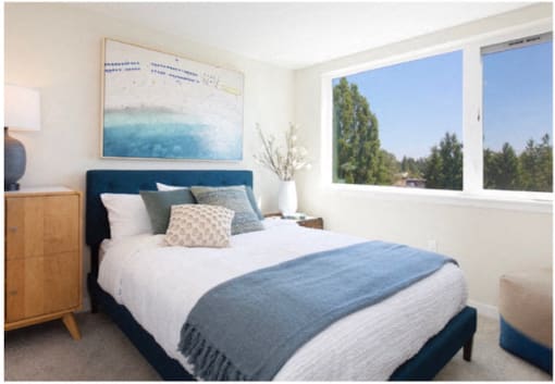Cozy Bedroom with Large Windowsat Arabella Apartment Homes, Shoreline, WA