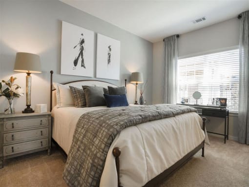Large Comfortable Bedrooms at Pointe at Prosperity Village Rental Homes in Charlotte, NC