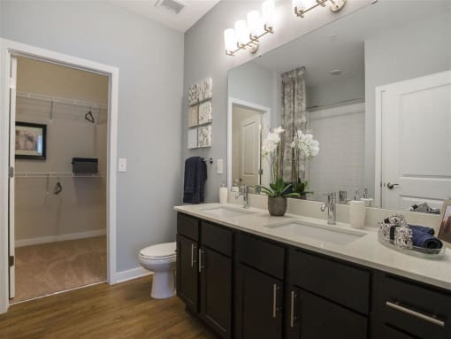 Custom Look Pointe at Prosperity Village Bathroom in Charlotte Apartment Homes for Rent