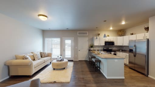 Living And Kitchen at Upscale Living at the Grand off 45th, North Dakota, 58104