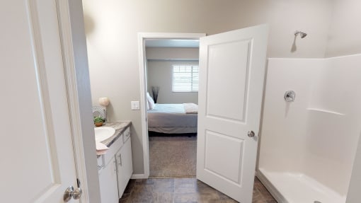 Attached Bathroom at Upscale Living at the Grand off 45th, Fargo North Dakota