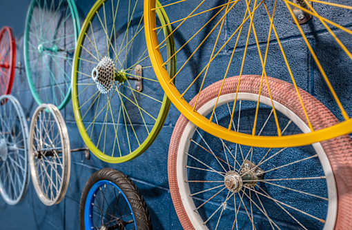 Bike and lounge storage at Vida North Park, San Diego