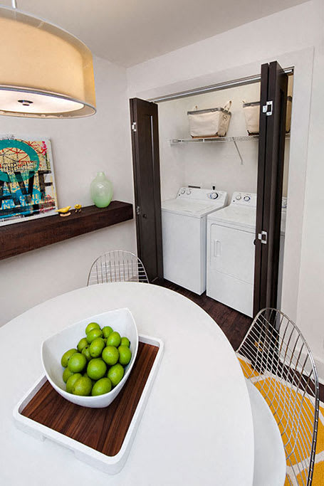 laundry in a closet