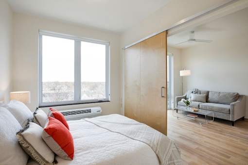 Bedroom at Lyndy Apartments, Minneapolis