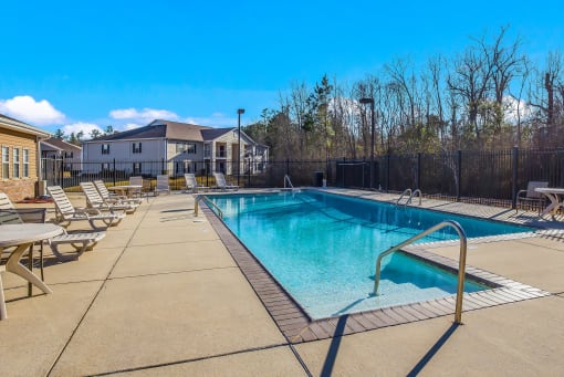 Pool area at Park Pines Apartments, Mississippi