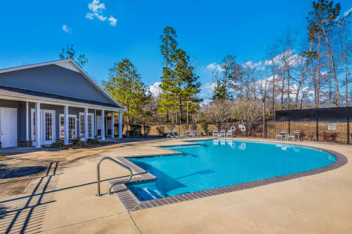 Pool area at Piedmont Park Apartments, Mississippi, 39401