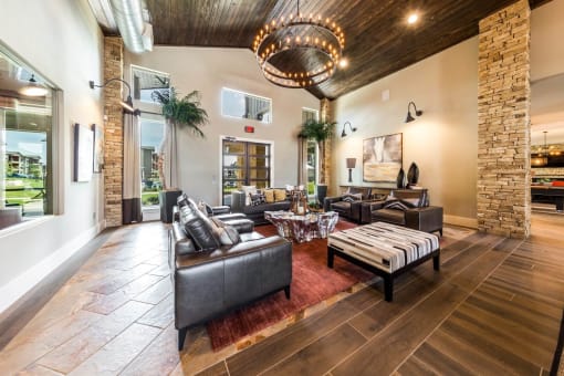Relaxing Lounge Area in Clubhouse at Legacy Creekside Apartments, San Antonio, TX