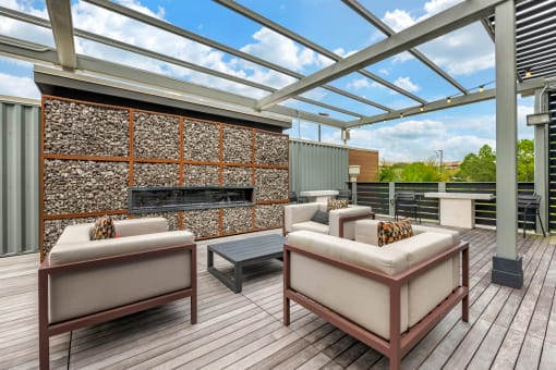 Rooftop fireplace at JTB Apartments, Florida