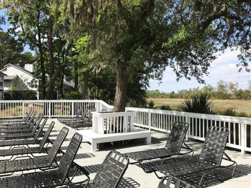 Deck at West Wind Landing, Savannah, Georgia.