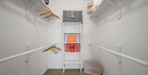 Huge walk-in closet at The Lanesborough Apartments in Houston.