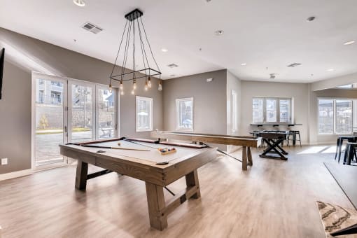 Pool table at The Fletcher Southlands, Aurora