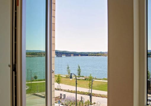 Columbia River viewed from window in a south facing home