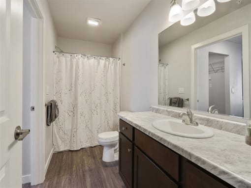 Bathroom with stylish fixtures