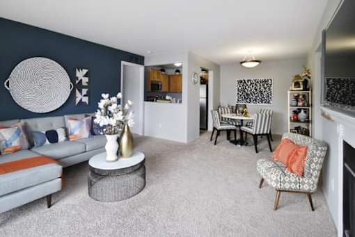 Living room at Emerson Apartments in Ann Arbor, MI
