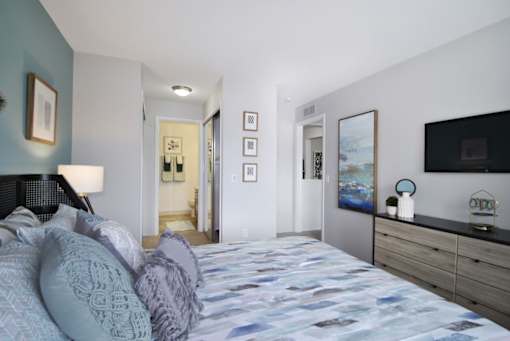 Spacious Bedroom at Emerson Apartments in Ann Arbor, MI