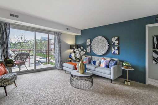 Living room at Emerson Apartments in Ann Arbor, MI