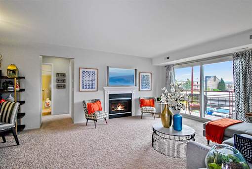 Living room at Emerson Apartments in Ann Arbor, MI