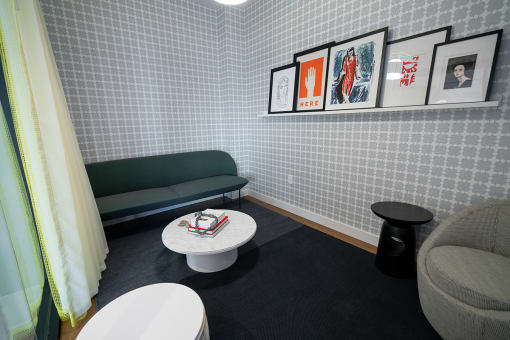 This is a view of a private lounge area  at Grand Flats, Missouri, 63104