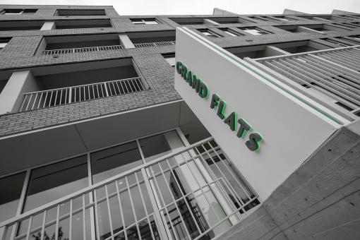 Entrance to building  at Grand Flats, Missouri