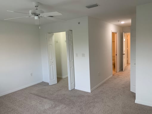bedroom with ceiling fan and carpeting at Preserve at Boynton Beach, Boynton Beach, 33435