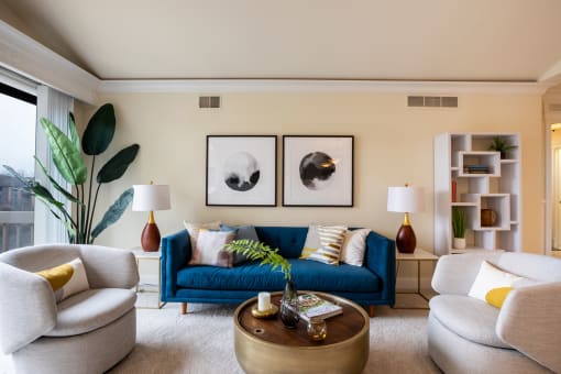 Spacious living room | River Oaks West Apartments in Novi, MI