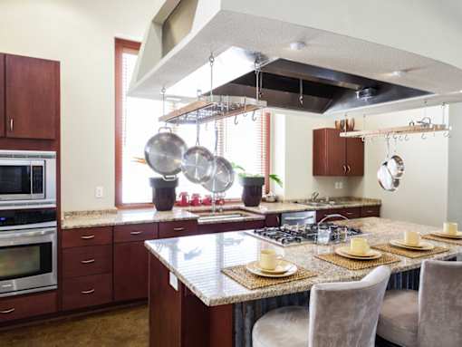 demonstration kitchen with enteraining and social spaces