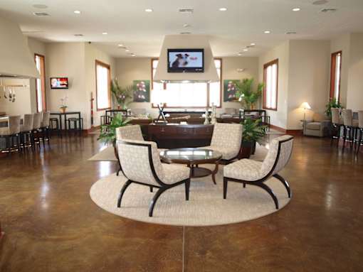 Seating area inside the clubhouse at 1200 Acqua