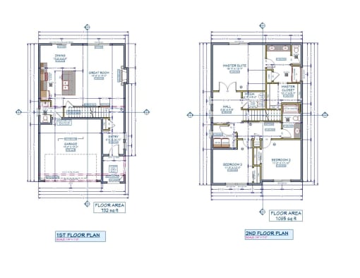 Two floor plans for a building with a total area of 1732 square feet and 10255 square feet respectively.