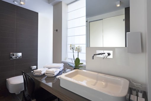 a bathroom with a sink and a toilet