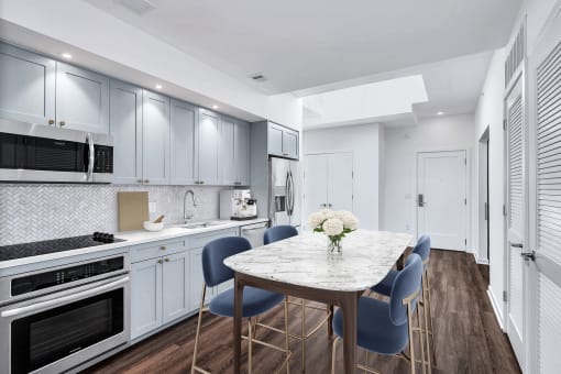 Kitchen with cabinets at The Glover House, Washington, Washington