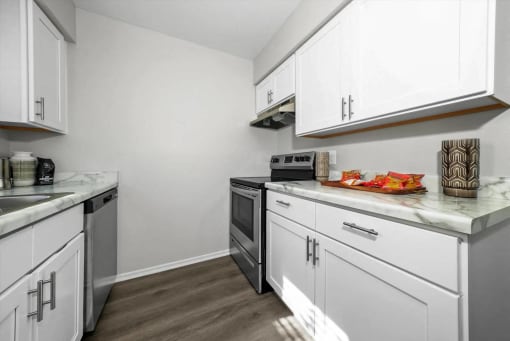 Kitchen at Whitcomb Terrace Apartments, Merrillville