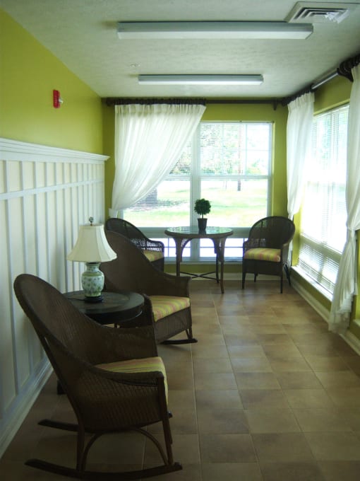Outdoor sunroom, seating area