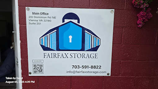 Fairfax Storage Sign