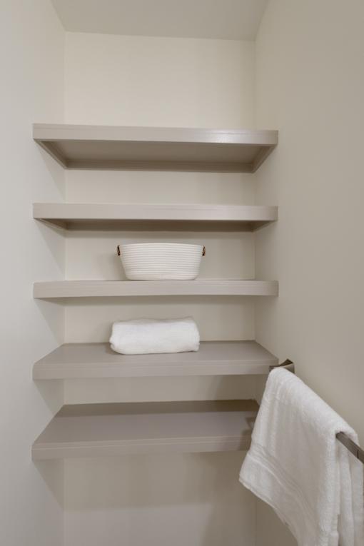 Bathroom Floating Shelves at The Solstice Apartments, Whitestown, 46075