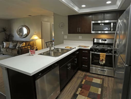Fully Equipped Kitchen at Park West Apartments, Chino, CA, 91710
