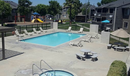 Comfy Pool Chairs at Park West Apartments, California