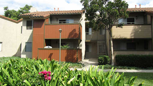 Nice sized patios at The Oaks Apartments, Upland, California