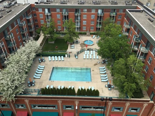 Pool View From Top at Gramercy on Garfield, Cincinnati, 45202